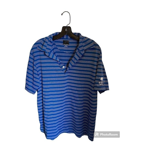Greg Norman Blue Striped Golf Polo. Sz.M - Picture 1 of 4
